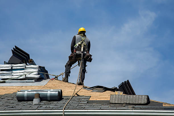 Professional Gutter Installation technician working in Six Mile Run, NJ